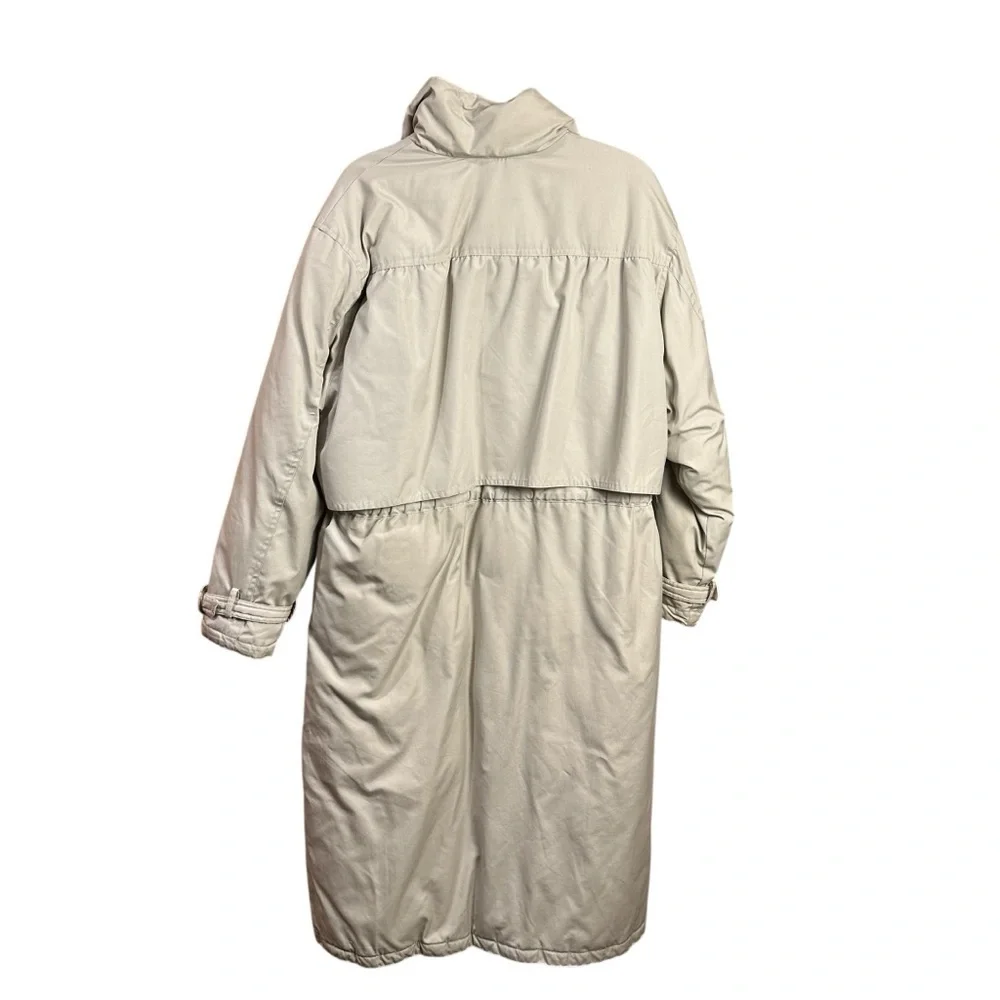 Middlebrook Park Down-Filled Long Beige Trench Coat Style Parka Size L